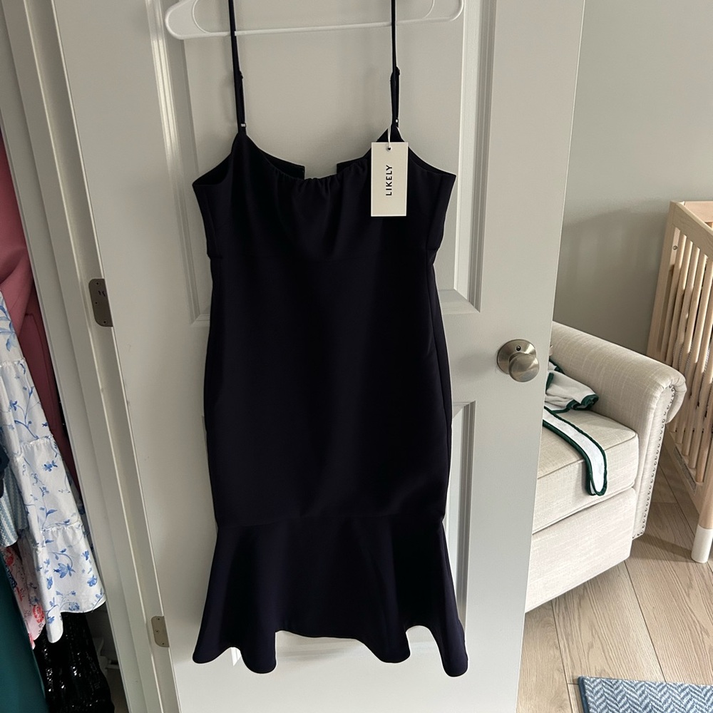 NWT Likely Black Sleeveless Dress with Flared Hem